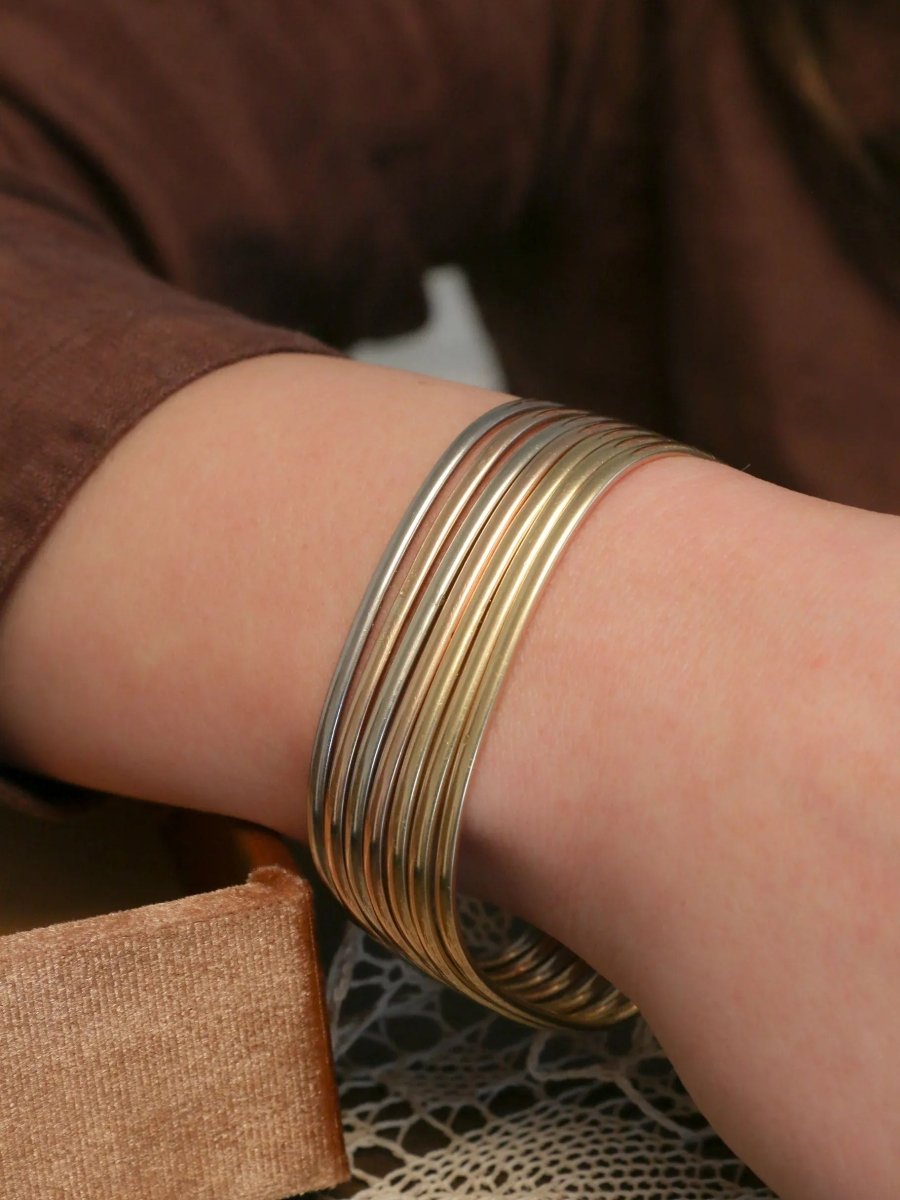 DINH VAN Bracelets jonc vintage or jaune or blanc or rose - Castafiore