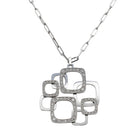 Dinh Van Collier Pendentif Impression Or blanc Diamant - Castafiore