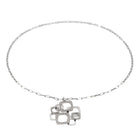 Dinh Van Collier Pendentif Impression Or blanc Diamant - Castafiore