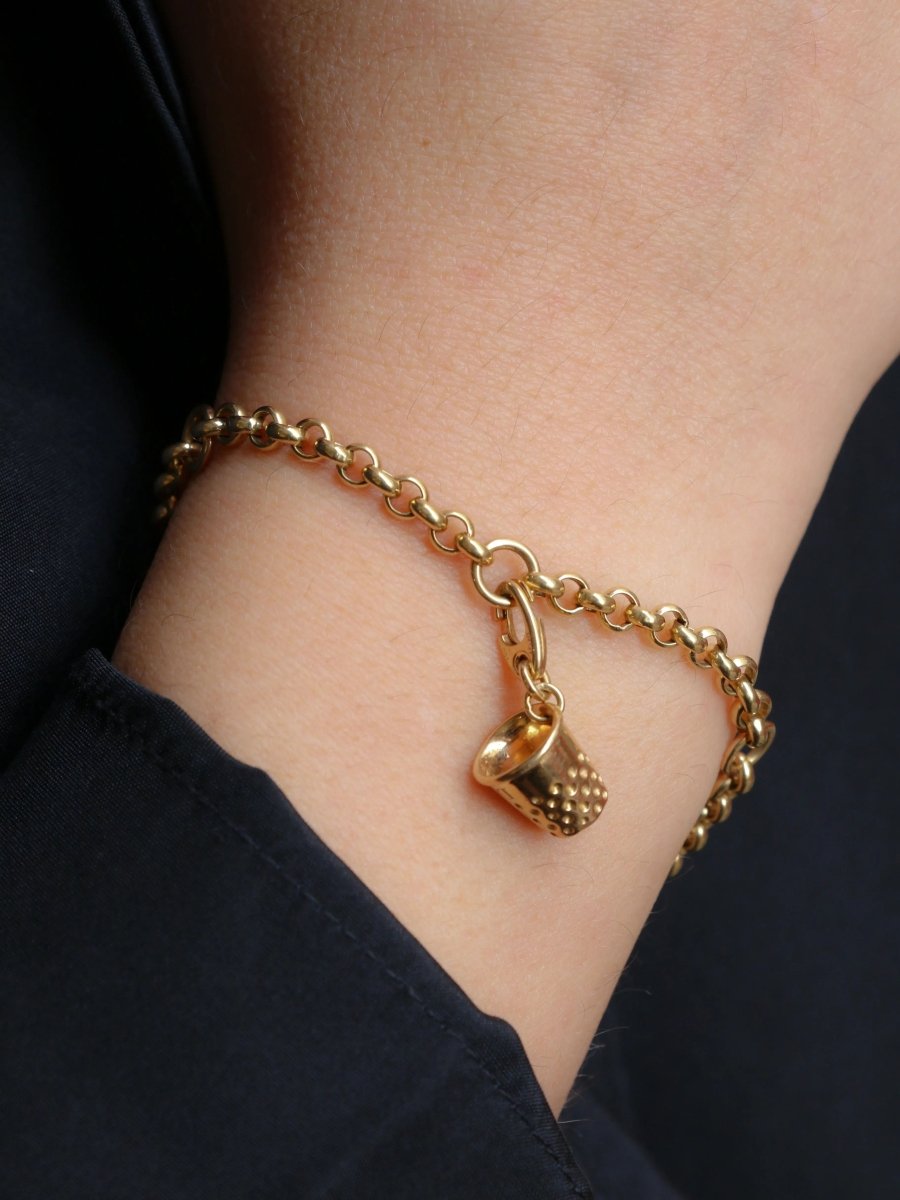 DIOR Bracelet chaine or jaune dé à coudre - Castafiore