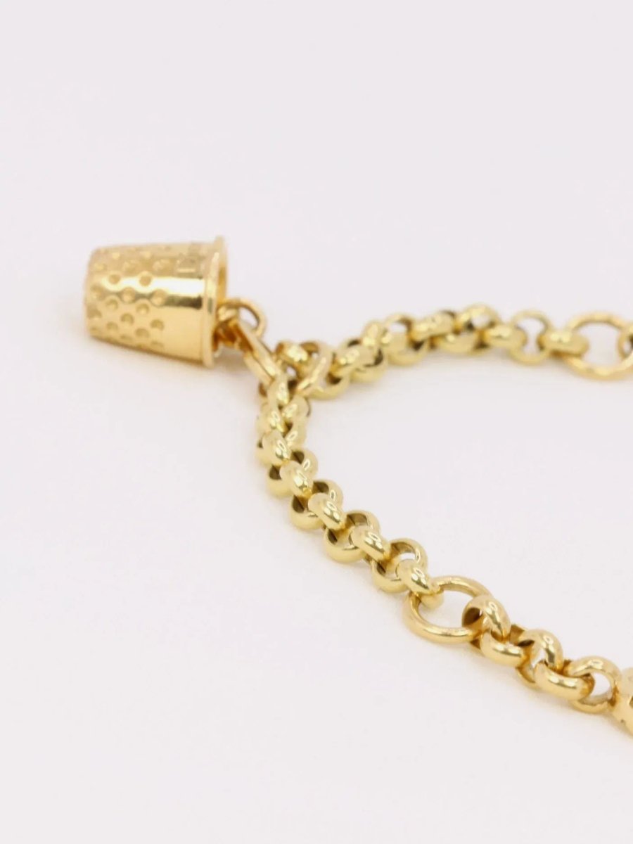 DIOR Bracelet chaine or jaune dé à coudre - Castafiore
