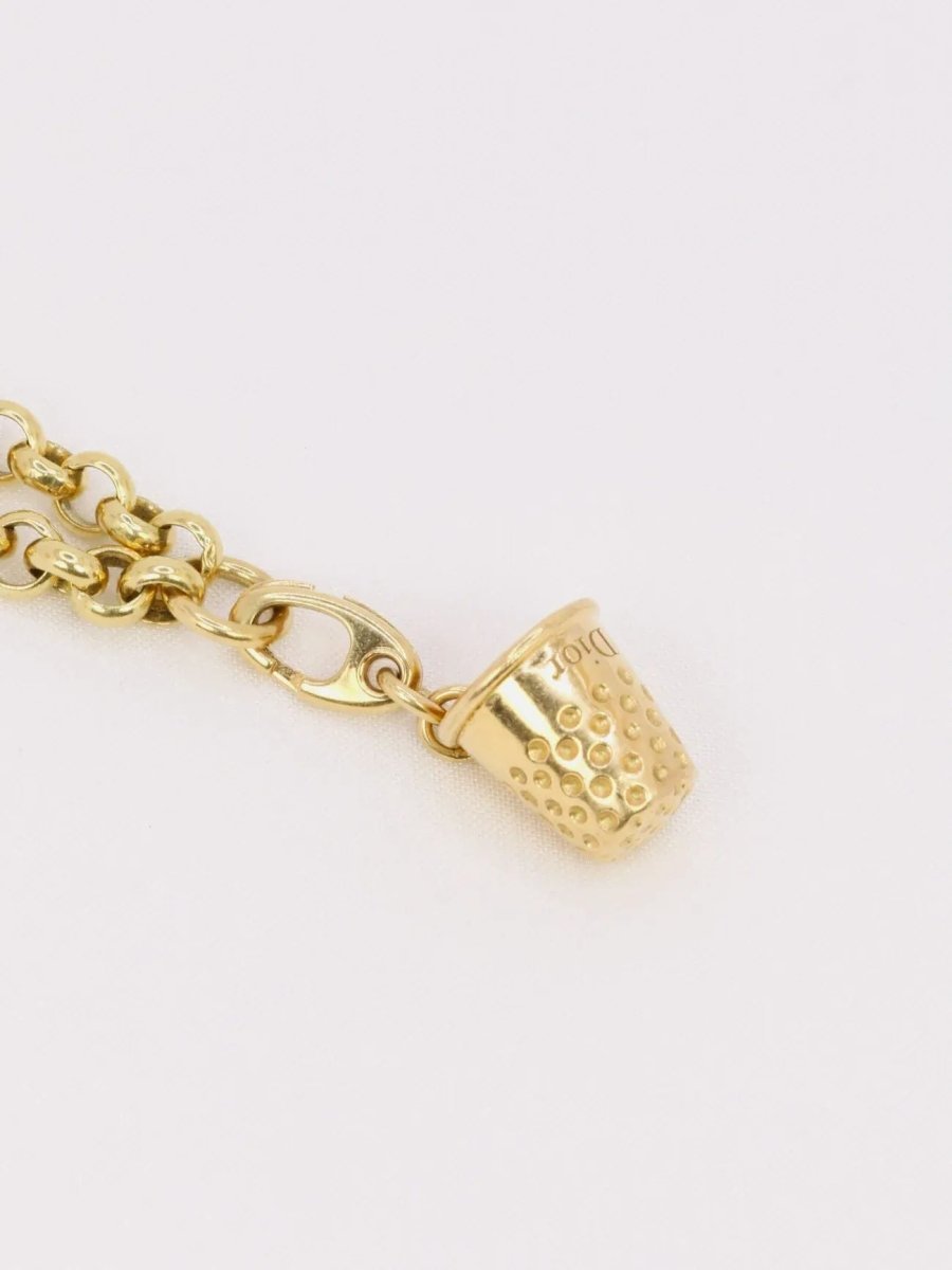 DIOR Bracelet chaine or jaune dé à coudre - Castafiore