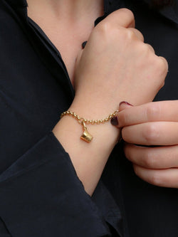 DIOR Bracelet chaine or jaune dé à coudre - Castafiore