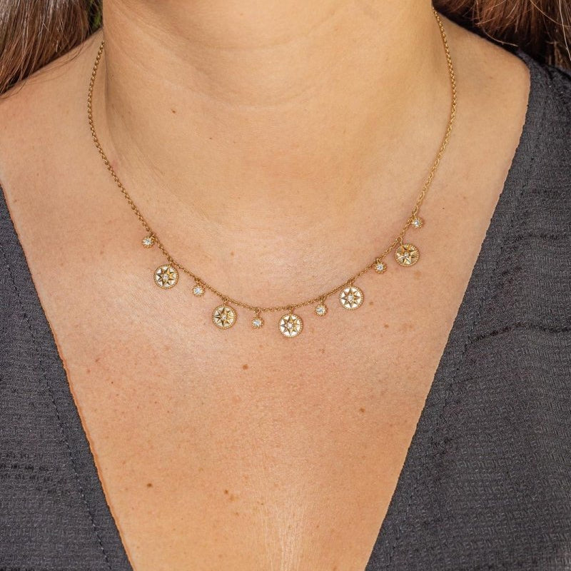 Dior Collier Rose des vents Or jaune Diamant - Castafiore
