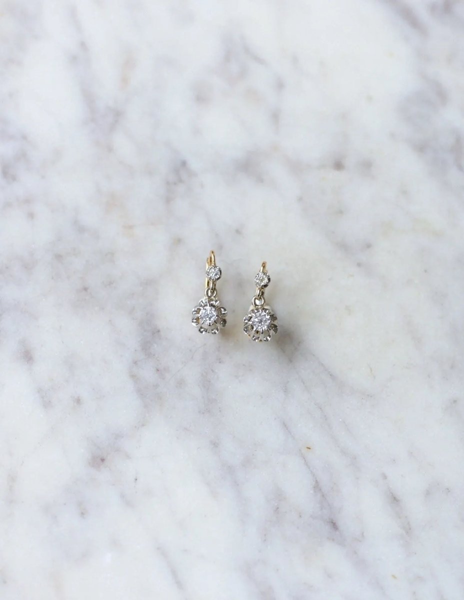 Dormeuses Anciennes Diamants 0,30 Ct - Castafiore