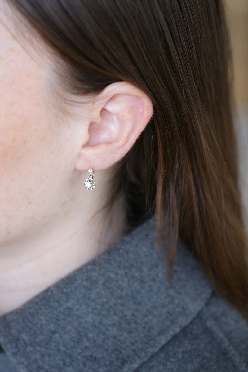 Dormeuses Anciennes Diamants 0,30 Ct - Castafiore