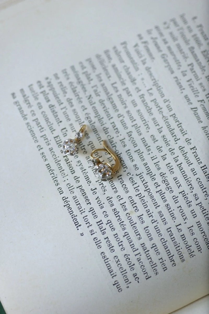 Dormeuses anciennes diamants 0.50 Ct - Castafiore