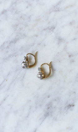 Dormeuses anciennes diamants 0.50 Ct - Castafiore