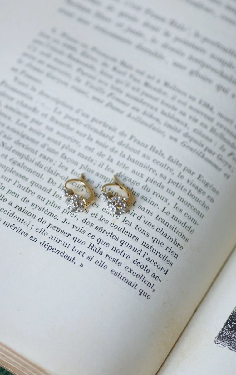 Dormeuses anciennes diamants 0.50 Ct - Castafiore