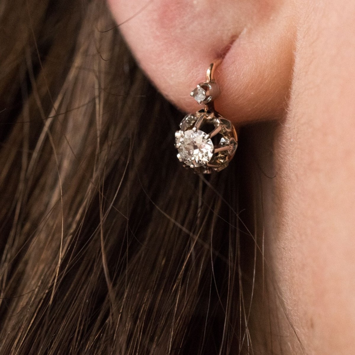 Dormeuses anciennes diamants - Castafiore