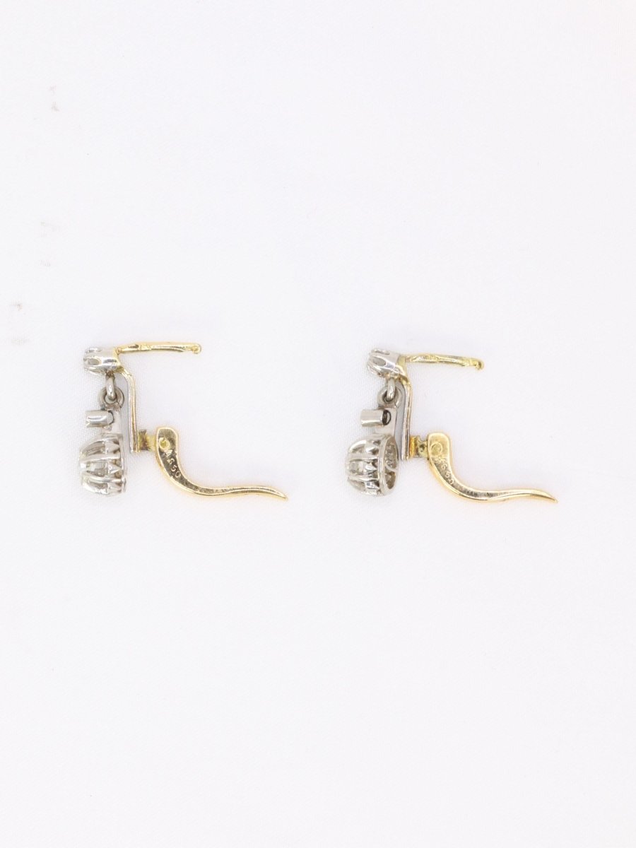 Dormeuses anciennes diamants coussin 0,5 carat - Castafiore