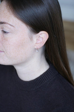 Dormeuses Anciennes Diamants Rose Couronnée sur Or Rose - Castafiore