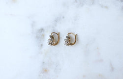 Dormeuses Anciennes Diamants Rose Couronnée sur Or Rose - Castafiore