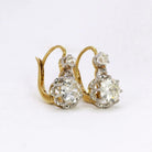 Dormeuses anciennes or diamants taille ancienne 2,2 ct - Castafiore