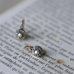 Dormeuses Anciennes Perles Fines Diamants - Castafiore