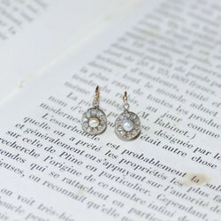 Dormeuses Anciennes Perles Fines Diamants - Castafiore