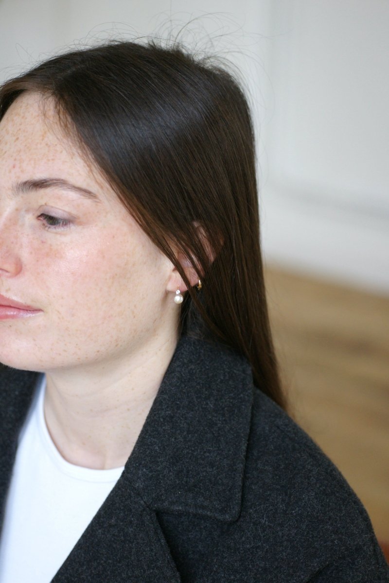 Dormeuses Anciennes Perles Mabé et Saphirs Blancs - Castafiore