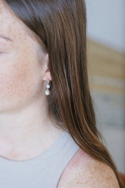 Dormeuses Art Deco or, perles, et diamants - Castafiore