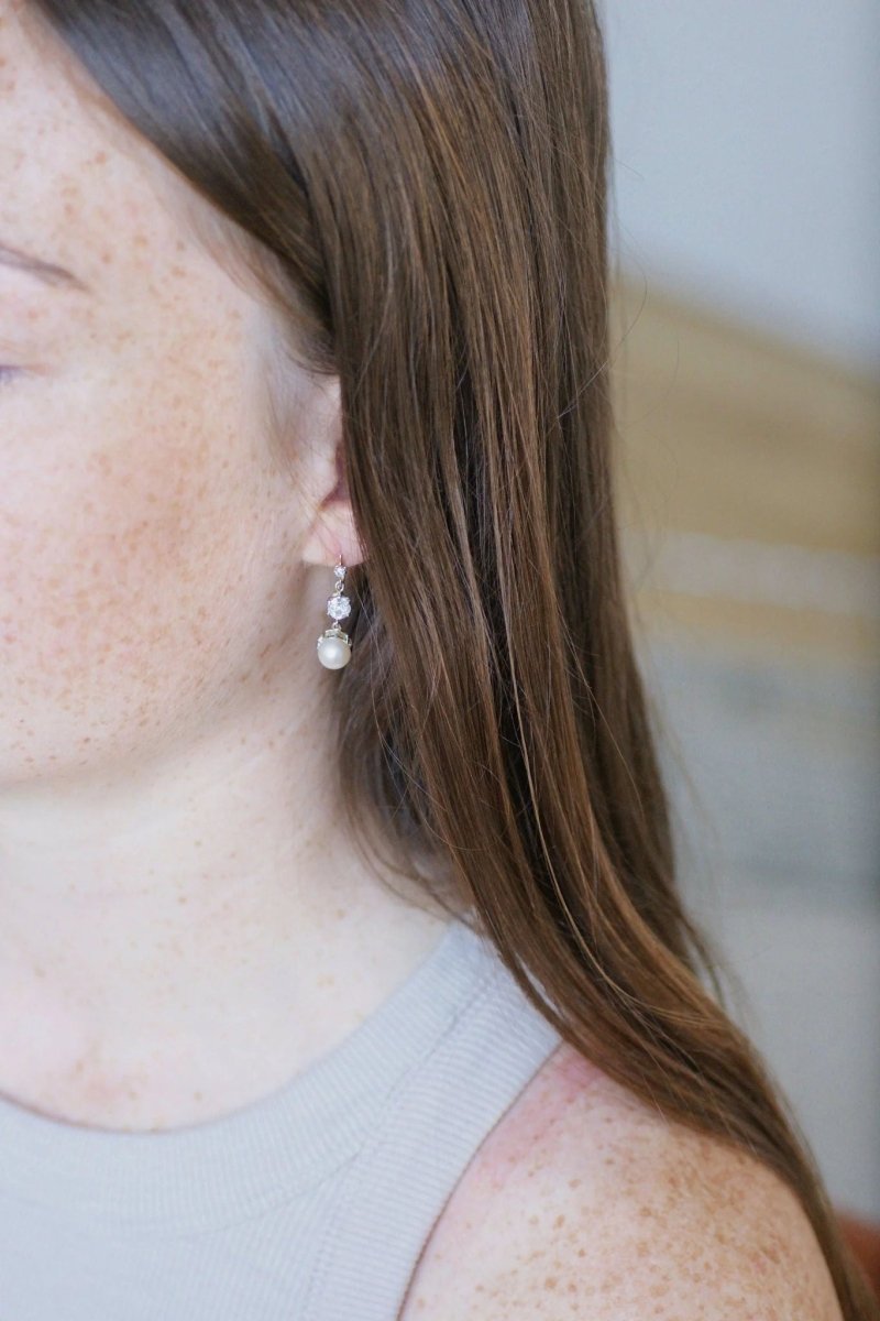 Dormeuses Art Deco or, perles, et diamants - Castafiore