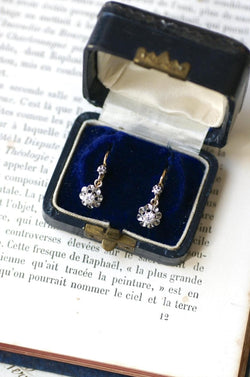 Dormeuses Diamants 0,30 Ct Or Jaune et Platine - Castafiore