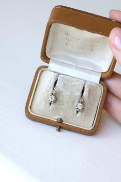 Dormeuses Diamants 0.60 Ct Or Rose et Platine - Castafiore