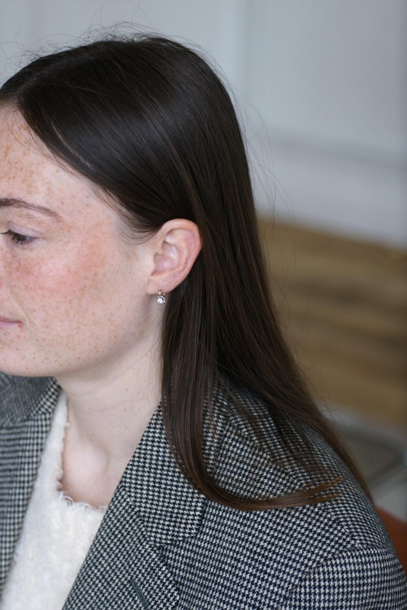 Dormeuses Diamants 0.60 Ct Or Rose et Platine - Castafiore