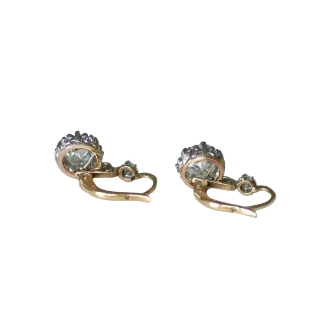 Dormeuses Diamants 2,45 Cts sur Or et Platine - Castafiore
