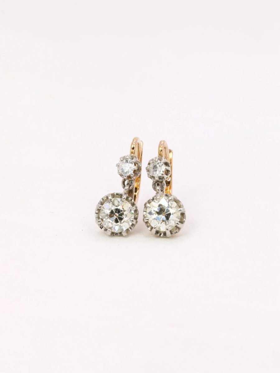 Dormeuses diamants taille ancienne 2,2 ct - Castafiore