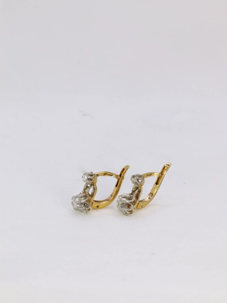Dormeuses en or et diamants taille ancienne 0.2ct - Castafiore