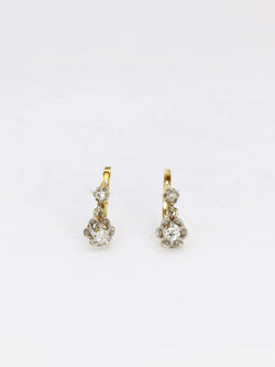 Dormeuses en or et diamants taille ancienne 0.2ct - Castafiore