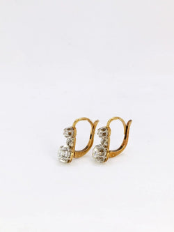 Dormeuses en or et diamants taille ancienne 0.7ct - Castafiore