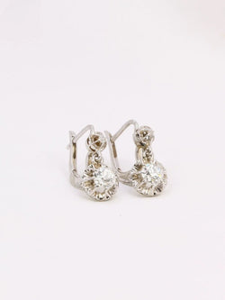 Dormeuses en or et diamants taille ancienne - Castafiore