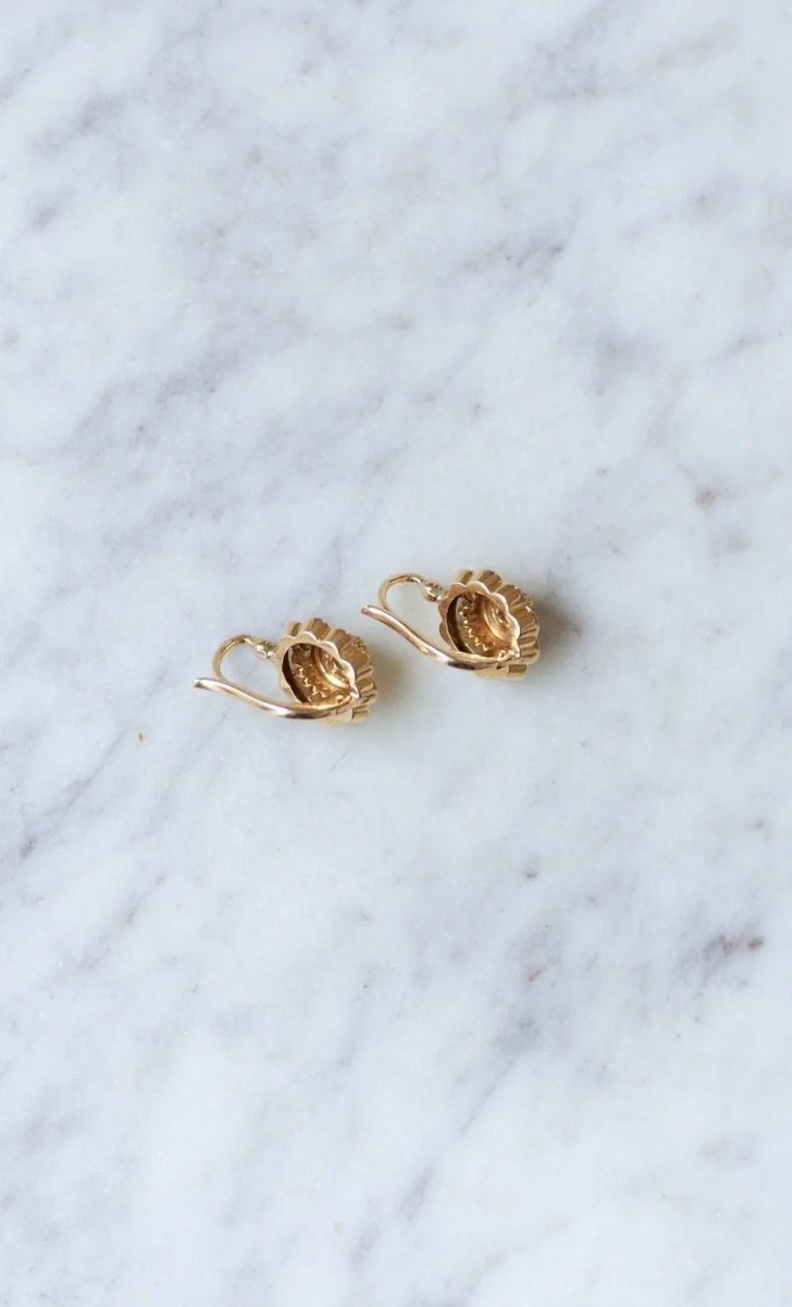 Dormeuses en or jaune et perles fines - Castafiore