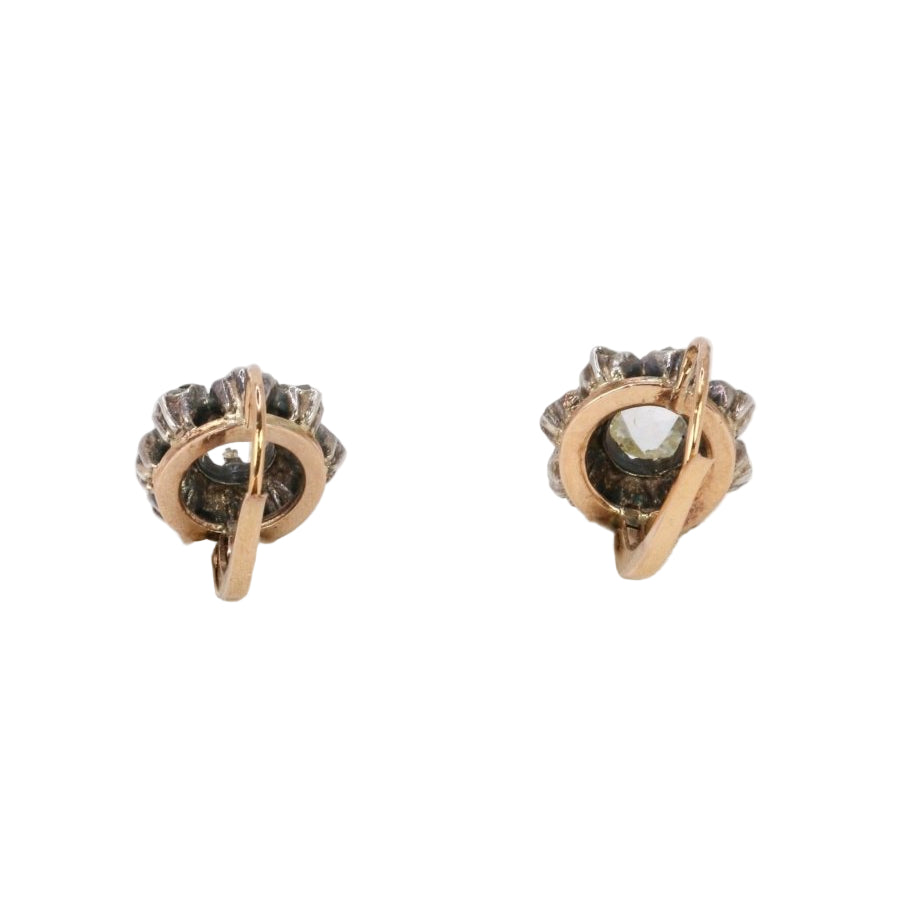 Dormeuses marguerite diamants taille rose - Castafiore