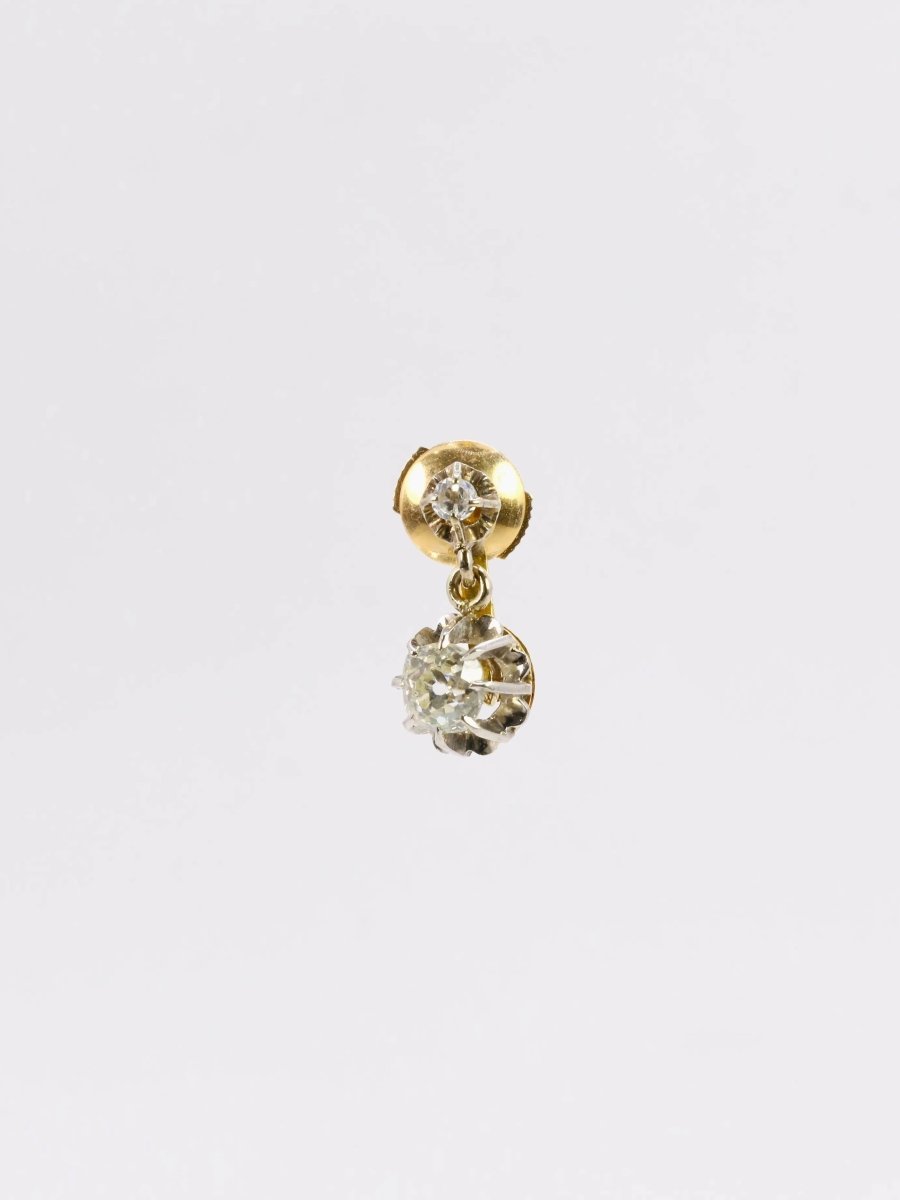 Dormeuses or diamants coussin taille ancienne 1,5 ct - Castafiore