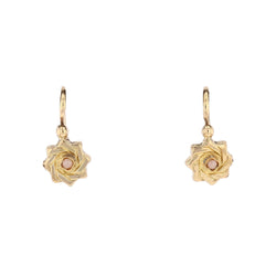 Sleepers yellow gold stars fine pearls