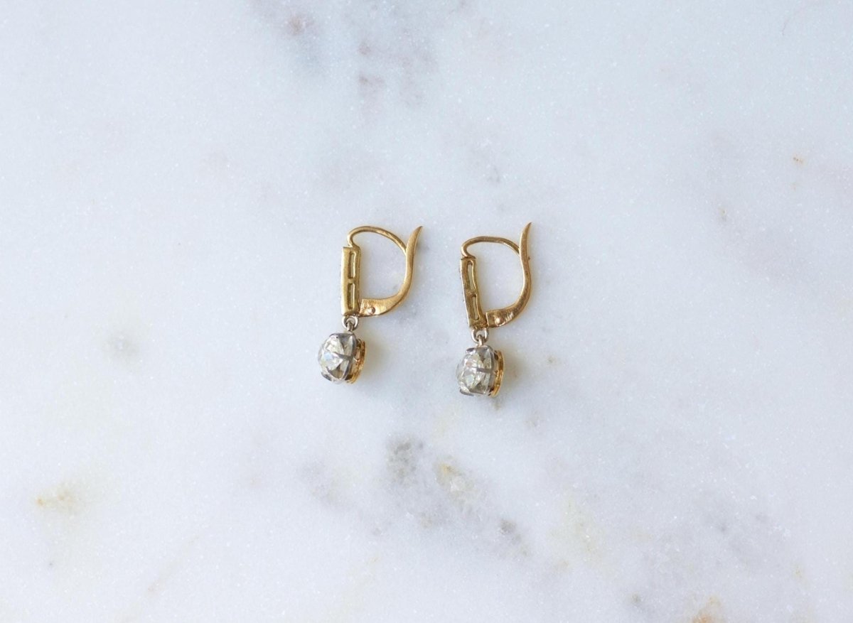 Dormeuses Pendantes Diamants Coussin 1,10 Cts - Castafiore