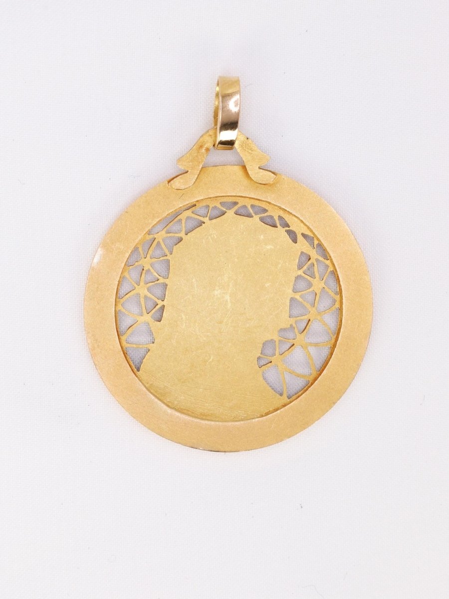 DROPSY Médaille vintage Vierge de profil or jaune - Castafiore