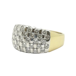 Ring in white gold, yellow gold and diamonds