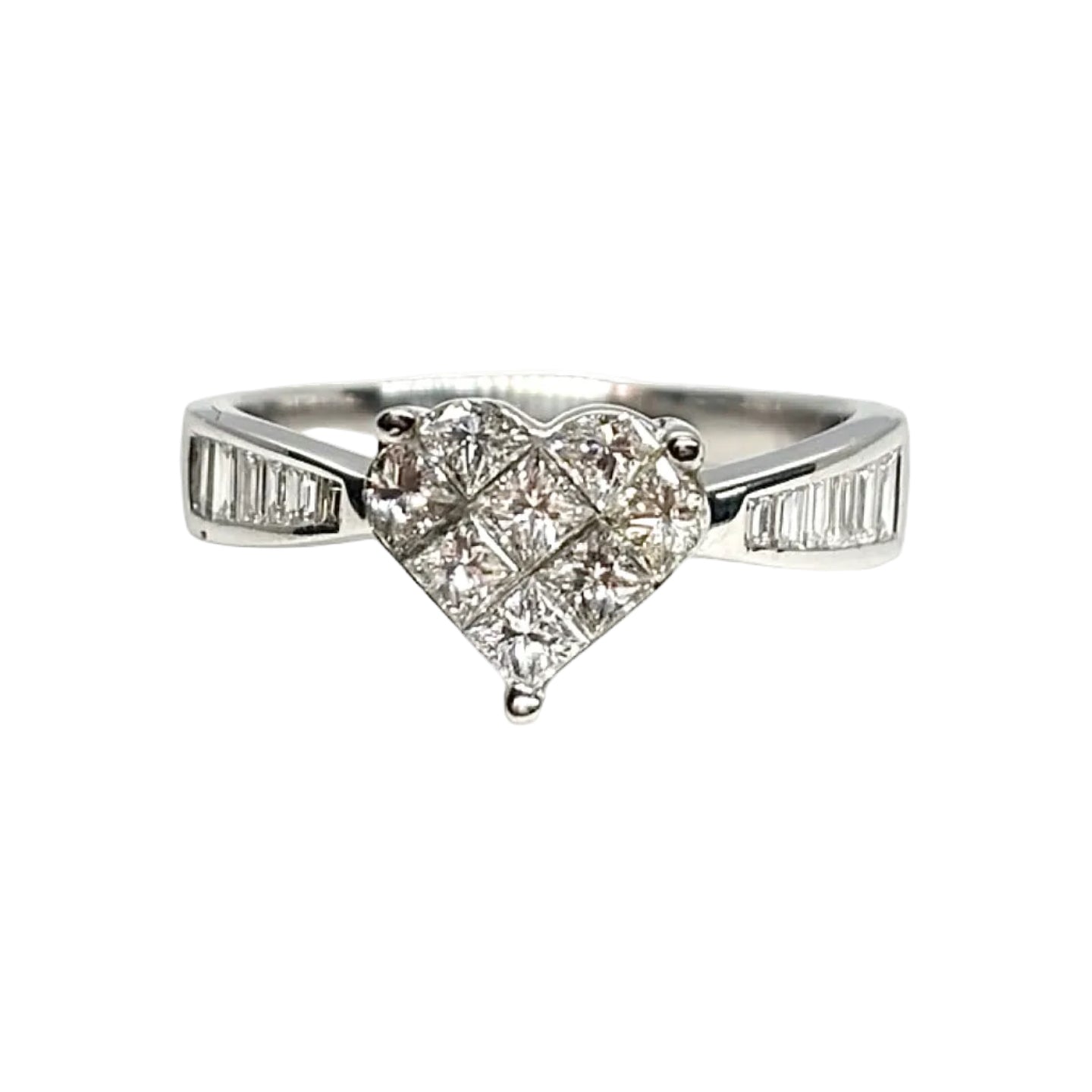 White Gold Solitaire Ring with Diamonds
