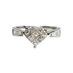 White Gold Solitaire Ring with Diamonds