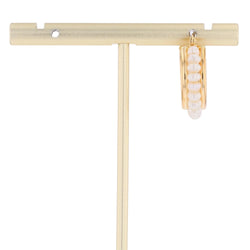 Single Hoop Earring in Yellow Gold and Pearls