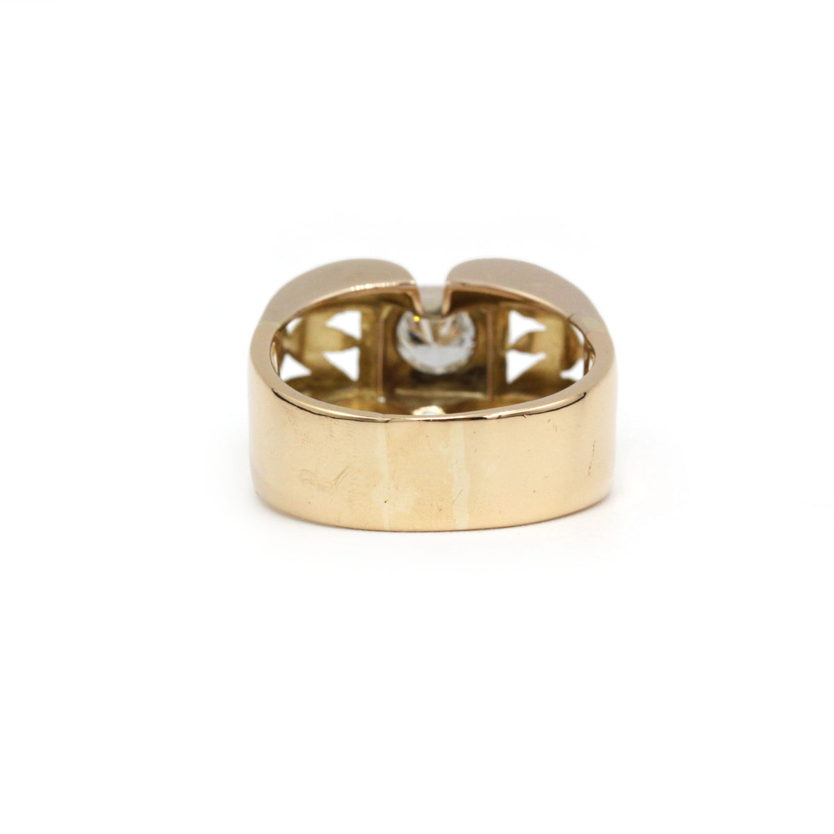 Tank Ring in Rose gold, Platinum, and Diamond