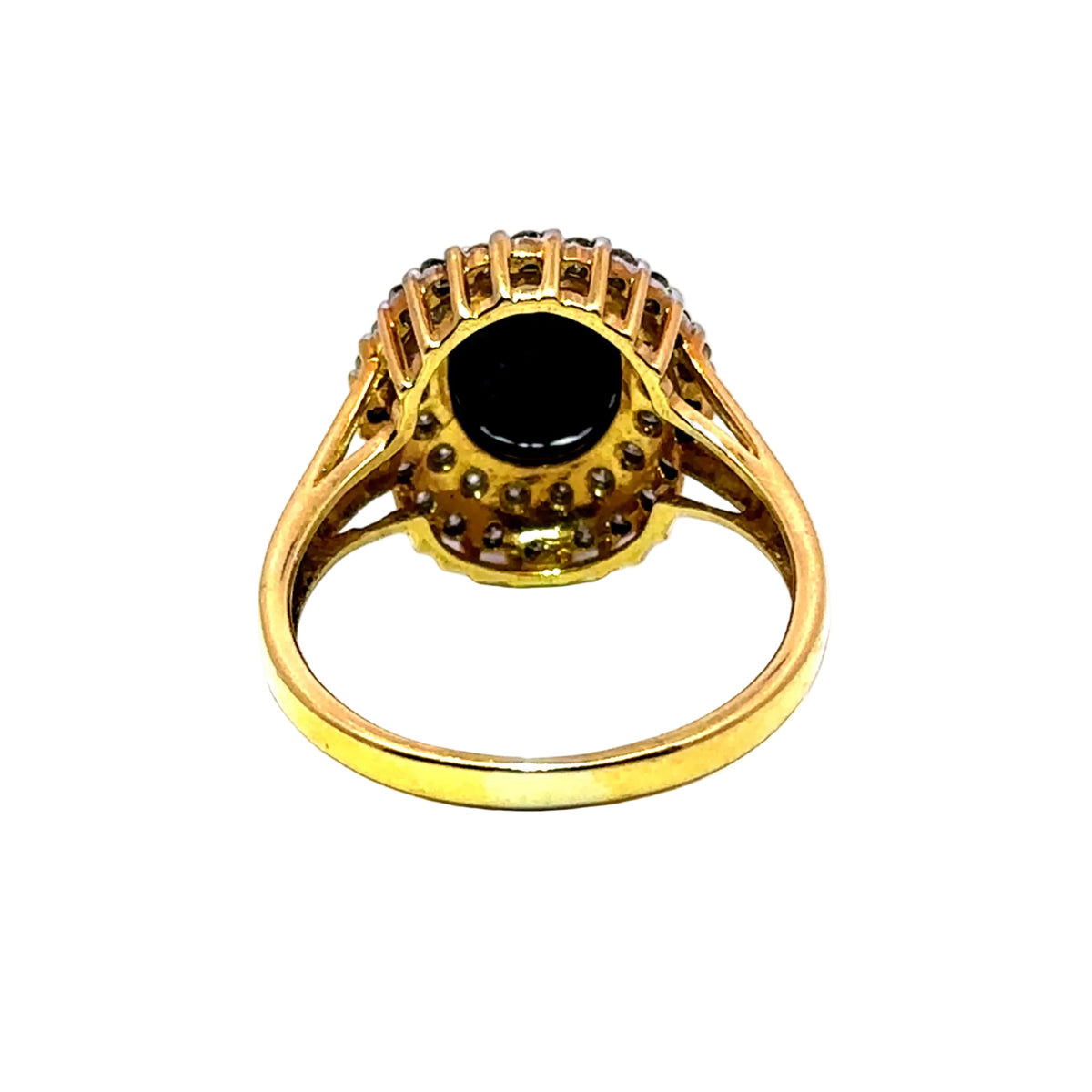 Cocktail Ring in Yellow Gold, Sapphire, and Diamonds