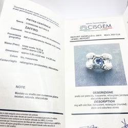 Cocktail Ring in White Gold, Sapphire, and Diamonds