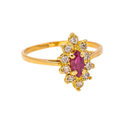 Marquise Ring in Yellow gold with Rubies