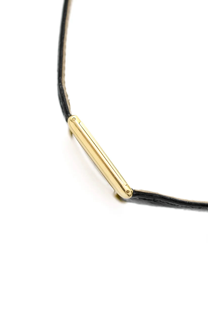 CHOPARD "Tank" Watch in Yellow gold and Leather