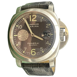 PANERAI "Luminor Marina" Watch in Steel and Leather