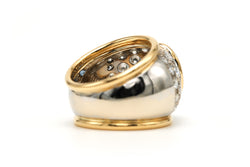 Bague Cocktail en or blanc, or jaune, topaze et diamants