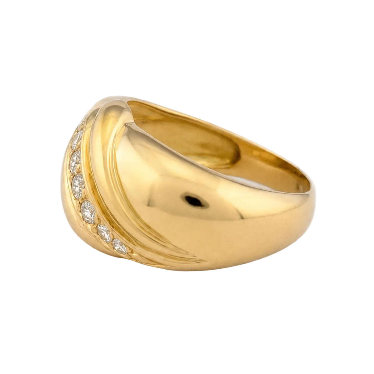 Yellow Gold Diamond Bangle Ring